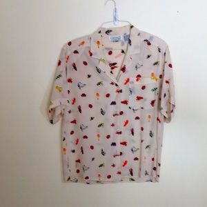 100% Silk Blouse La Chine Classic Nature Print